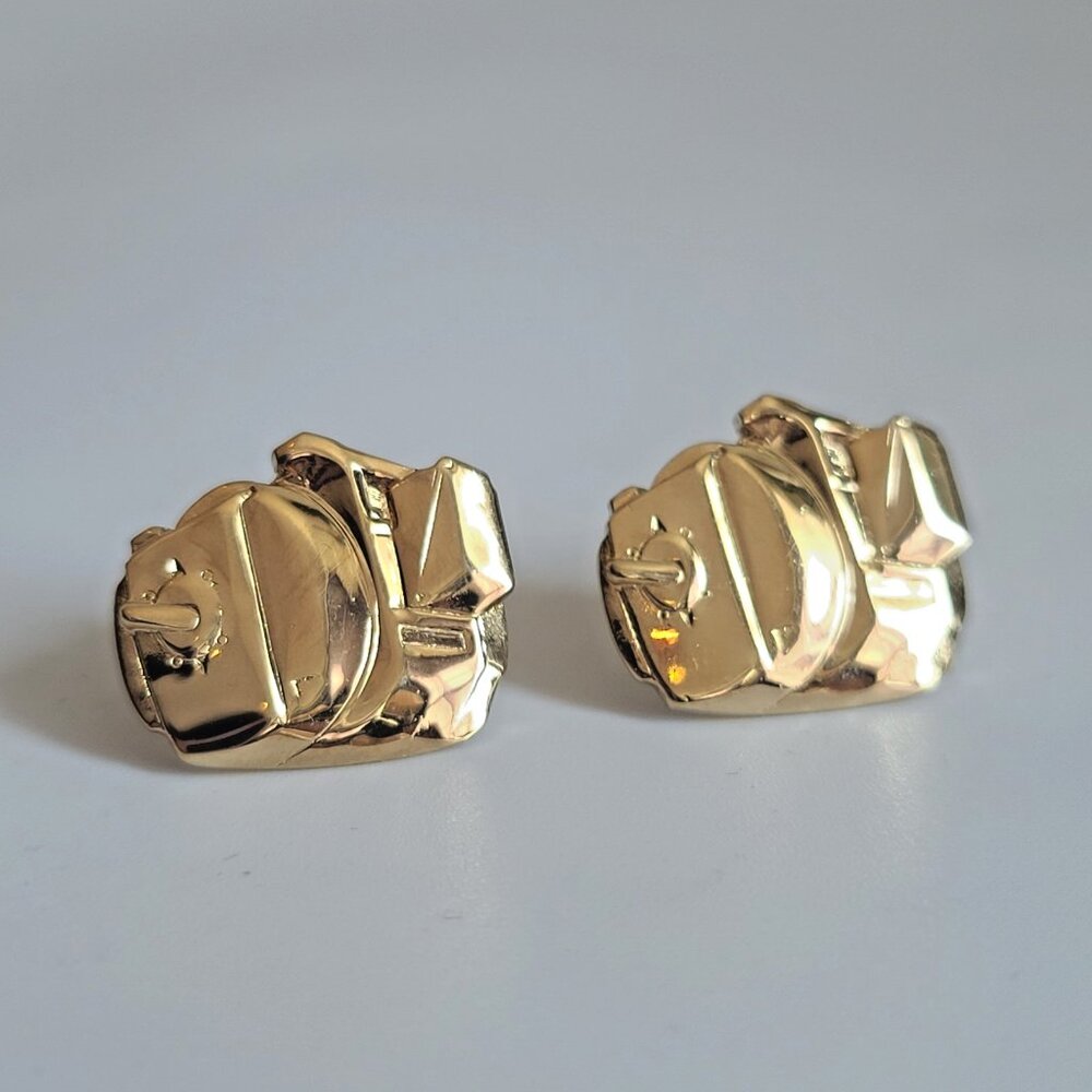 Vintage Stove Design Cufflinks Signed gold tone, kitchen design, Gift for Men